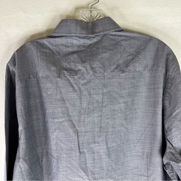 Joseph Abbound Button Down Shirt Men’s Gray Black Polka Dot Slim Fit Long Sleeve - Picture 6 of 8